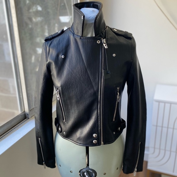 FINAL OFFER 🦋 BLANKNYC Vegan Leather Moto Jacket Black, NWT - Picture 2 of 14